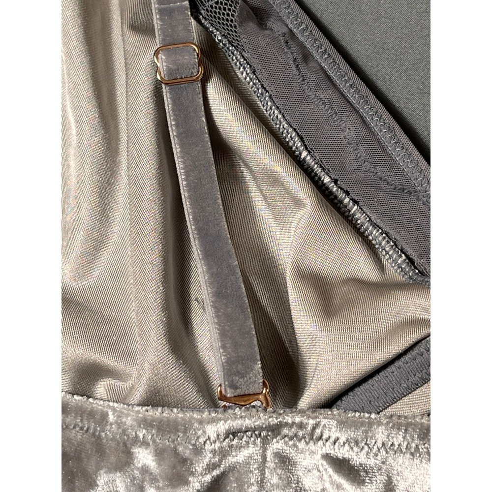 Soma XL Velvet Illusion Silver Velvet Lace Trim Bralette Soft Lingerie‎ - Picture 5 of 9